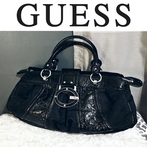 Guess Handbags - Guess Large Black Tote Hangbag Purse